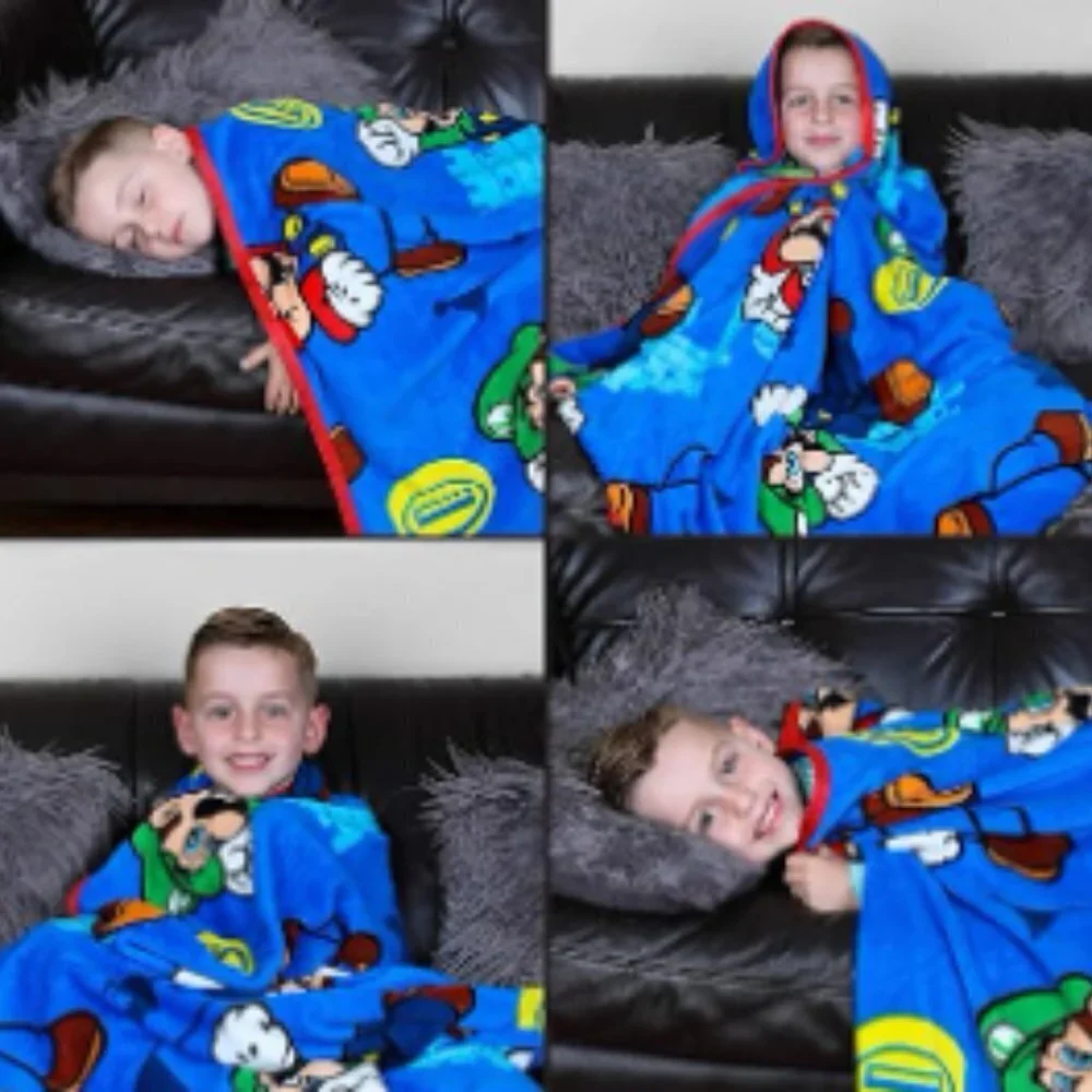 NEW !!!- Super Mario Plush Throw - Sz 50” x 60”
